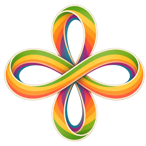 The Hayula Ink logo: the four-loop symbol in ink colours