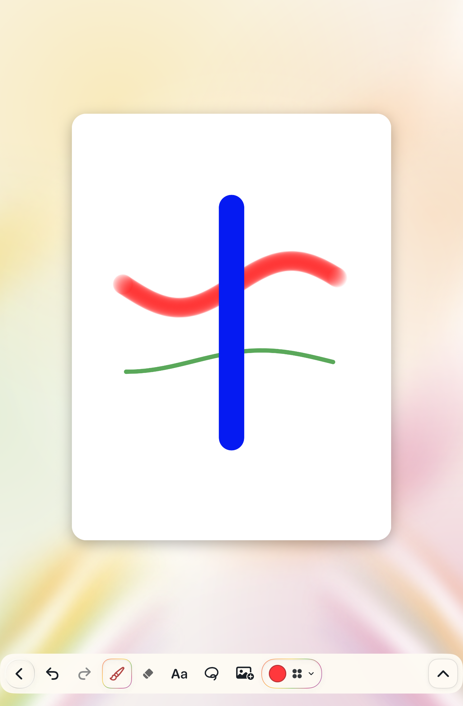 Hayula Ink's real drawing interface with its brush, eraser, lettering, selection, image and colour tools